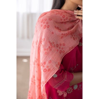 Vaayu Camellia Applique Kurta with Pant & Dupatta (Set of 3)