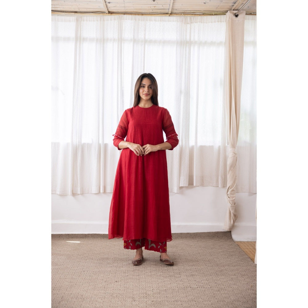 Vaayu Camellia Tie Detail Kurta & Pant (Set of 2)