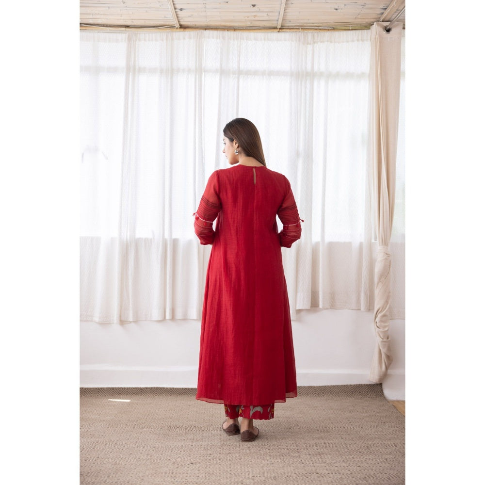 Vaayu Camellia Tie Detail Kurta & Pant (Set of 2)