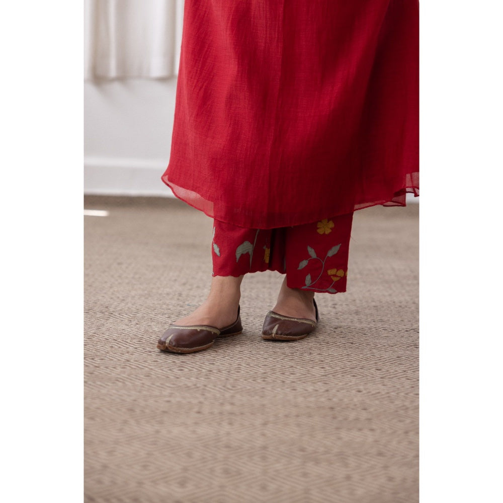 Vaayu Camellia Tie Detail Kurta & Pant (Set of 2)