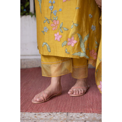 Vaayu Honeycomb Applique Kurta with Pant & Dupatta (Set of 3)