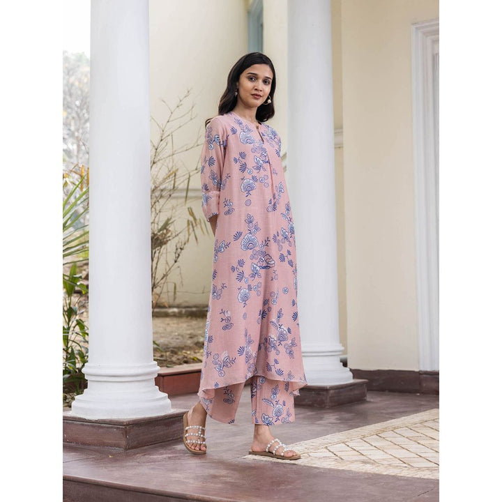 Vaayu Oyster Pink Floral Co-ord (Set of 2)