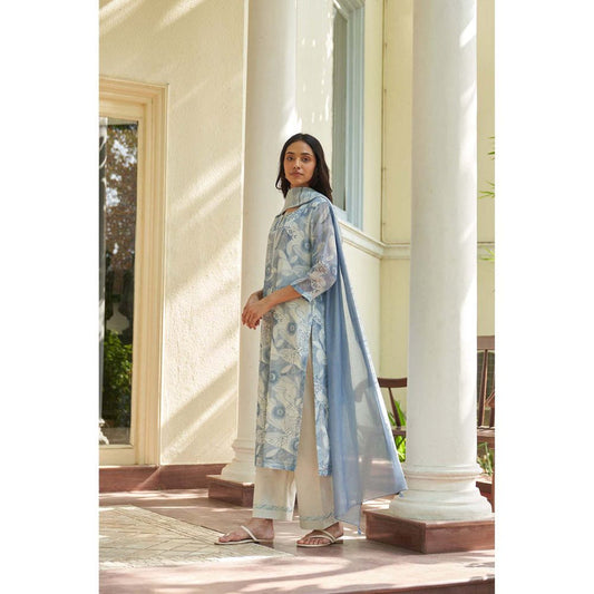 Vaayu Powder Blue Kurta with Pant and Dupatta