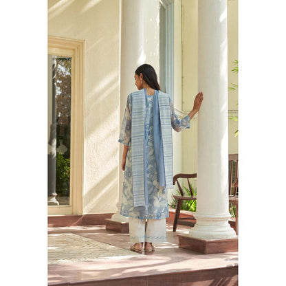 Vaayu Powder Blue Kurta with Pant and Dupatta