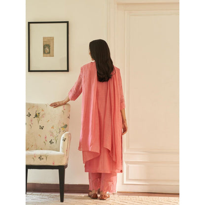 Vaayu Peony Thread Embroidered Kurta with Pant and Dupatta