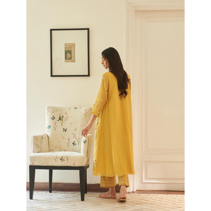 Vaayu Yellow Rue Kurta and Pant