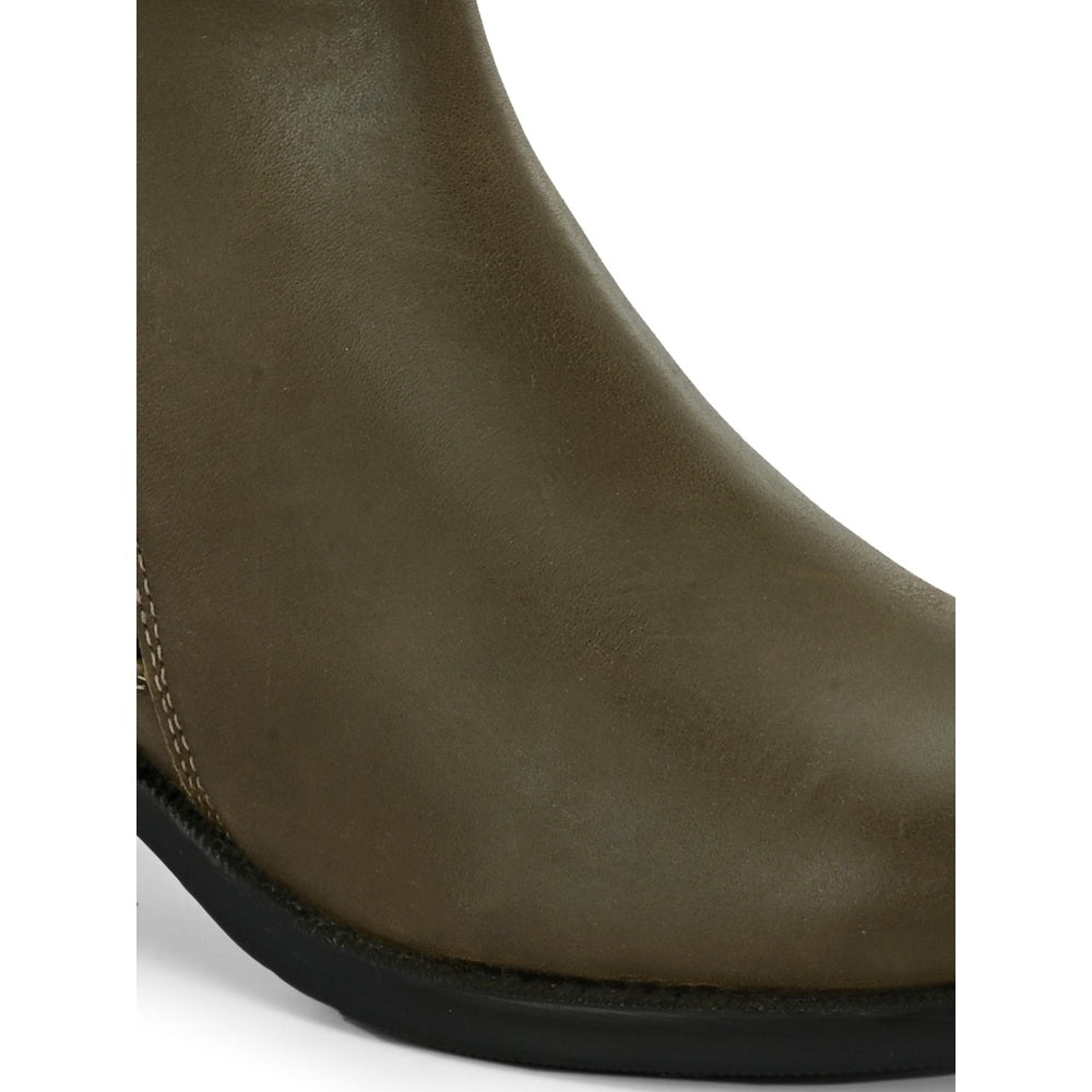 Valentino Women Olive Chelsea Boots