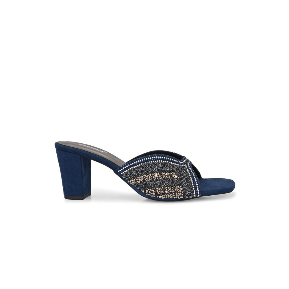 Valentino Women Navy Blue Premium Sandal Heels