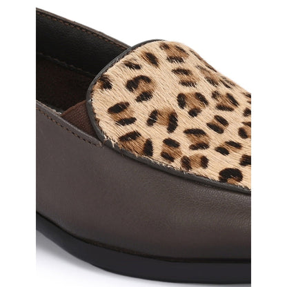 Valentino Women Brown Leather Loafers