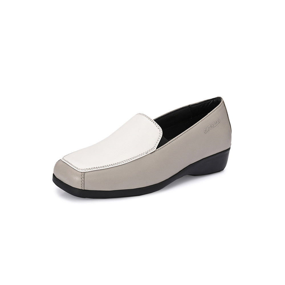 Valentino Women White Leather Loafers
