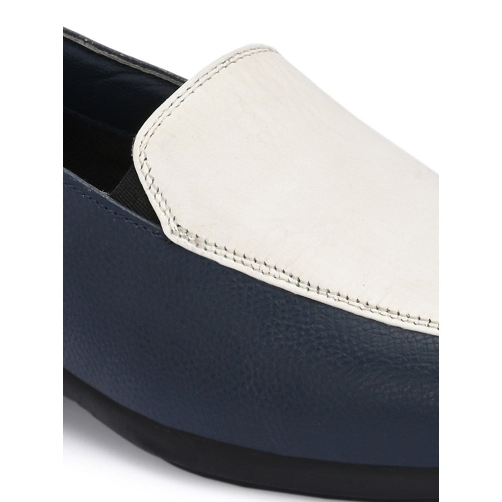 Valentino Women Navy Blue Leather Loafers