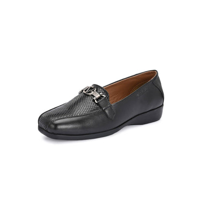 Valentino Women Black Leather Loafers