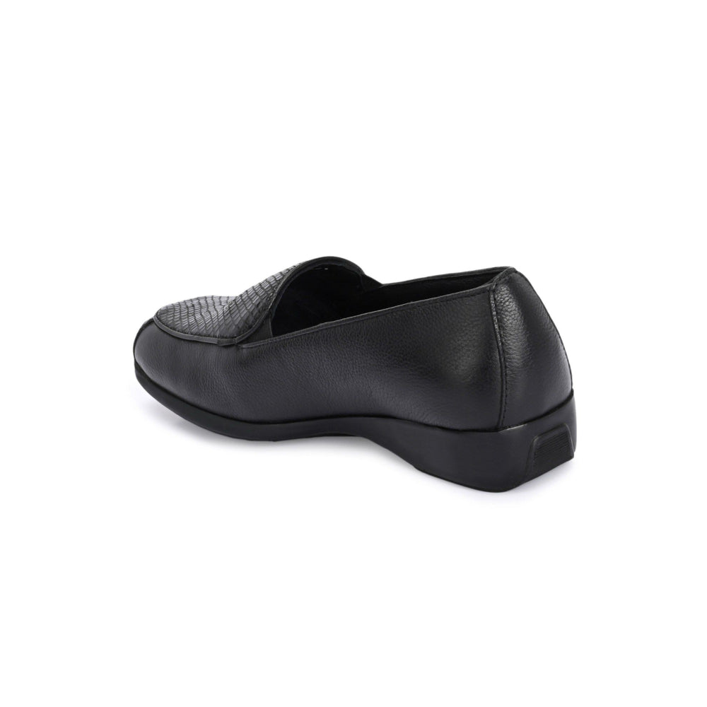 Valentino Women Black Leather Loafers