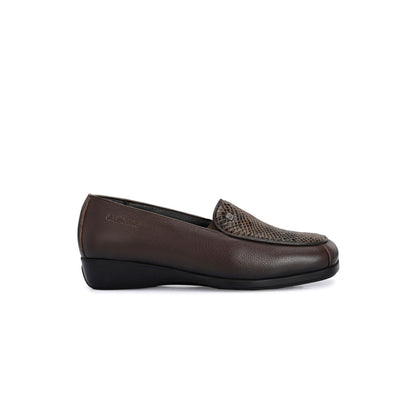 Valentino Women Brown Leather Loafers