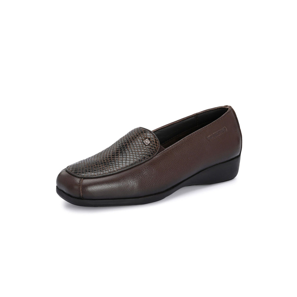 Valentino Women Brown Leather Loafers