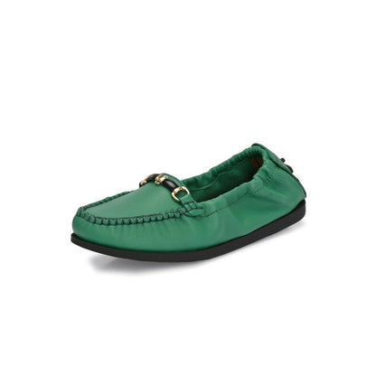 Valentino Women Green Leather Loafers