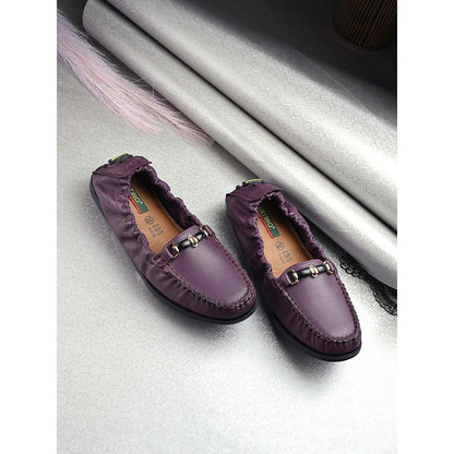 Valentino Women Purple Leather Loafers