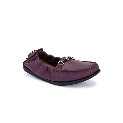 Valentino Women Purple Leather Loafers