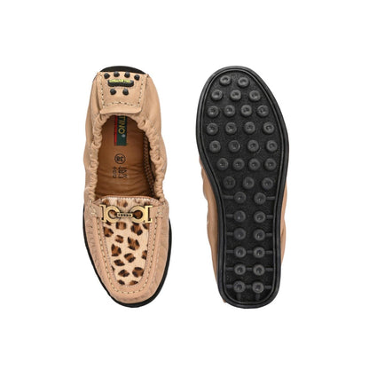 Valentino Women Beige Leather Loafers