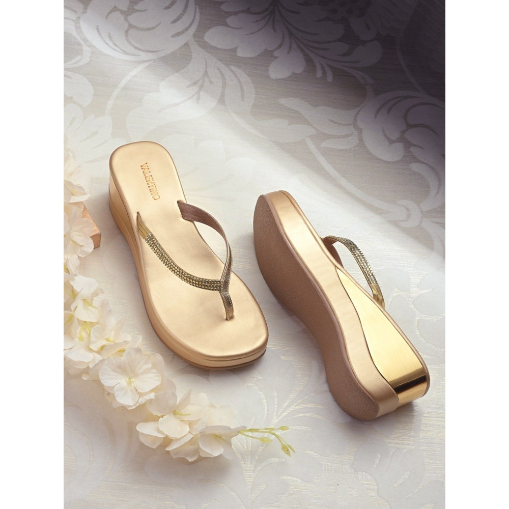 Valentino Women Gold Premium Sandals
