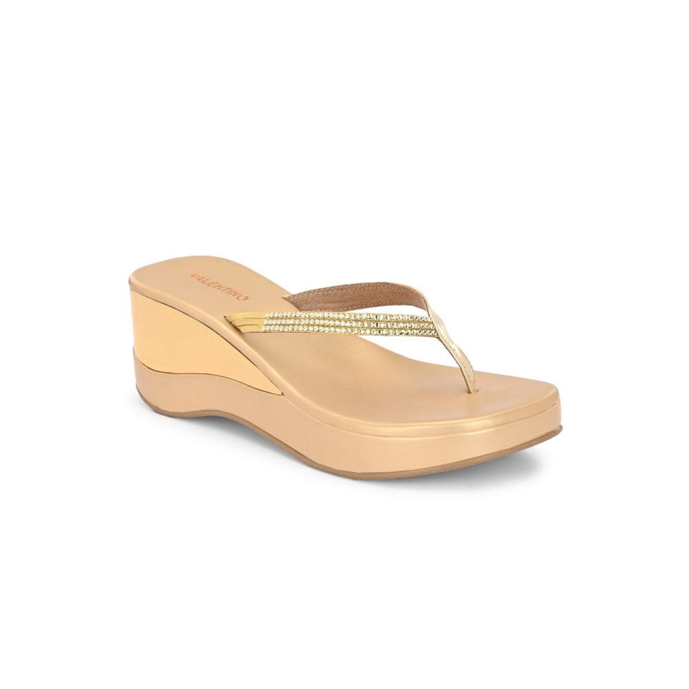 Valentino Women Gold Premium Sandals