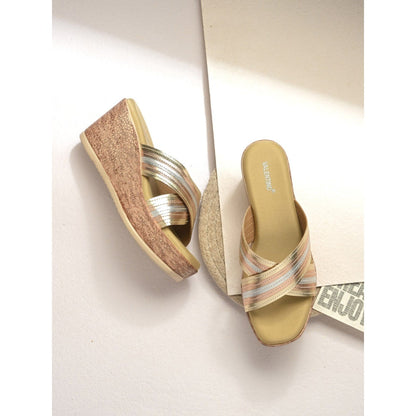 Valentino Women Premium Gold Wedges
