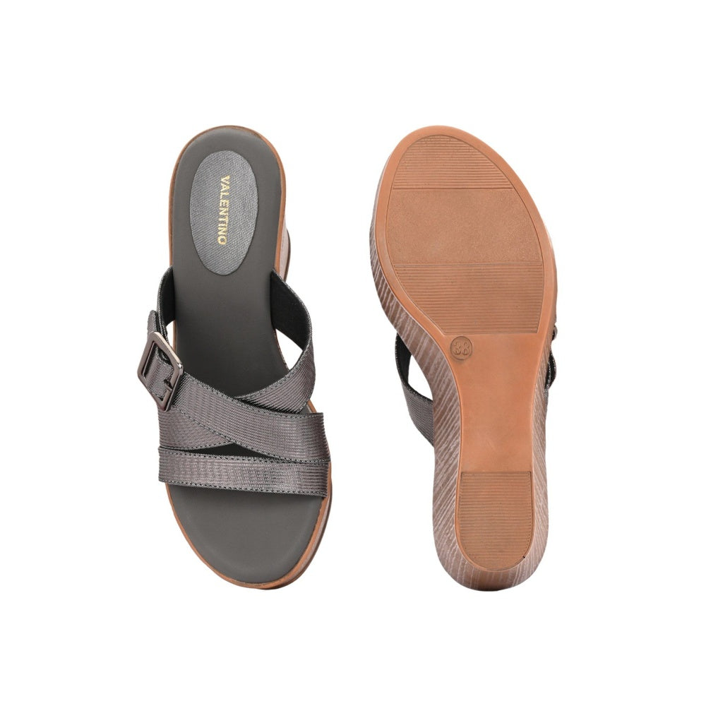 Valentino Women Premium Grey Wedges