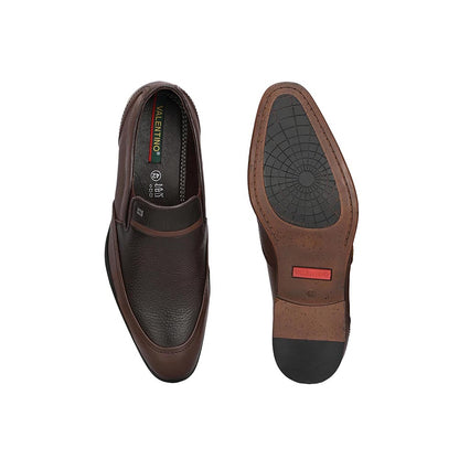 Valentino Mens Leather Casual Loafers - Brown