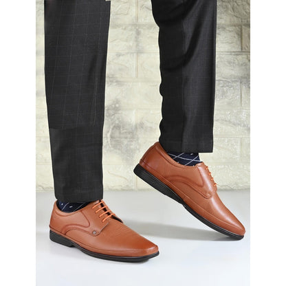 Valentino Mens Leather Formal Derbies - Tan