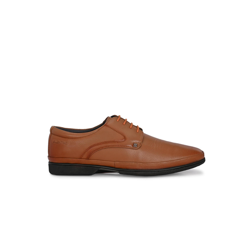 Valentino Mens Leather Formal Derbies - Tan
