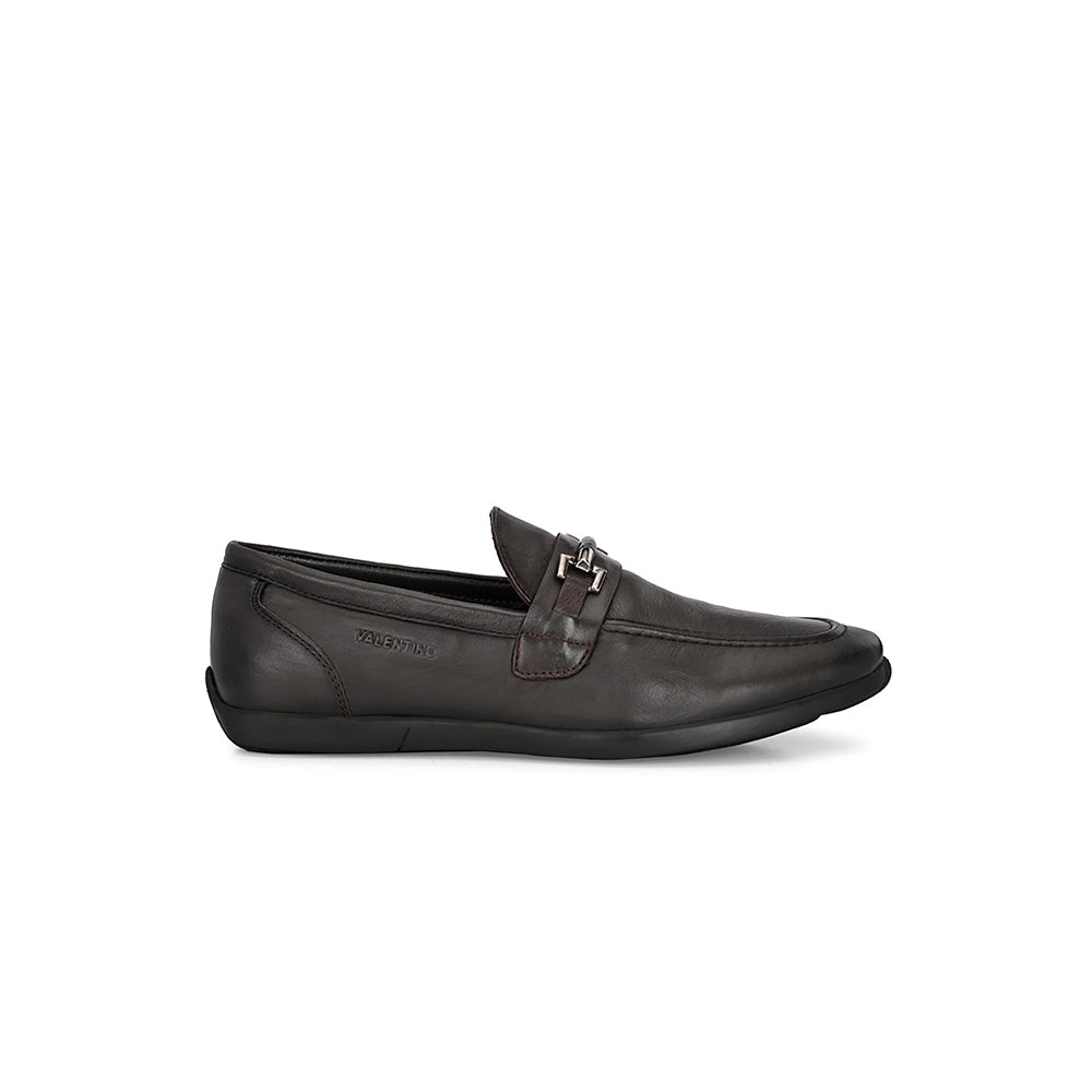Valentino Mens Leather Casual Loafers - Brown