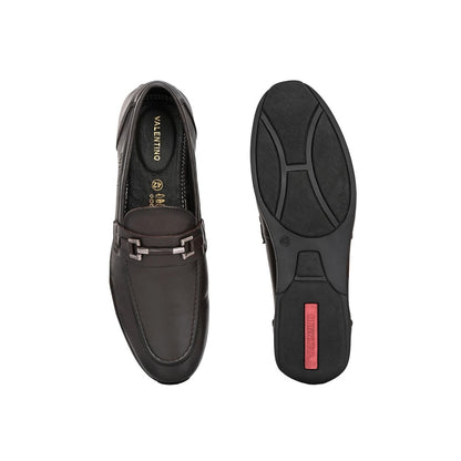 Valentino Mens Leather Casual Loafers - Brown