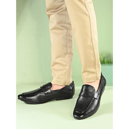 Valentino Mens Leather Casual Loafers - Black