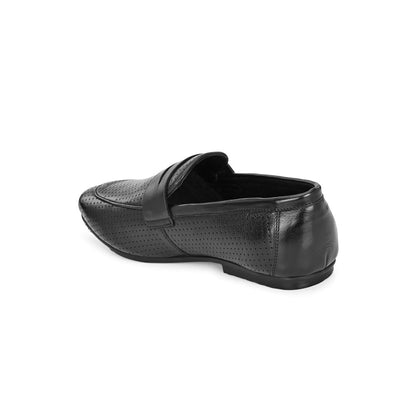 Valentino Mens Leather Casual Loafers - Black