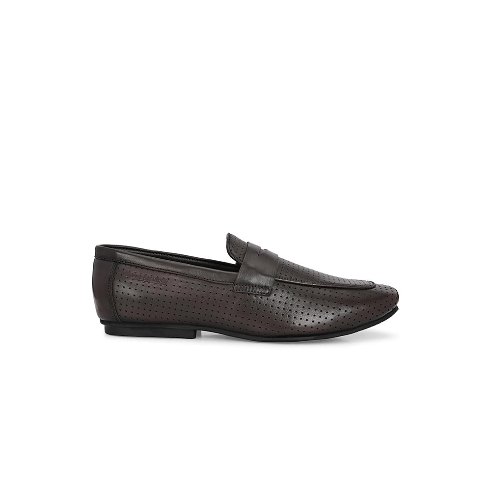 Valentino Mens Leather Casual Loafers - Brown