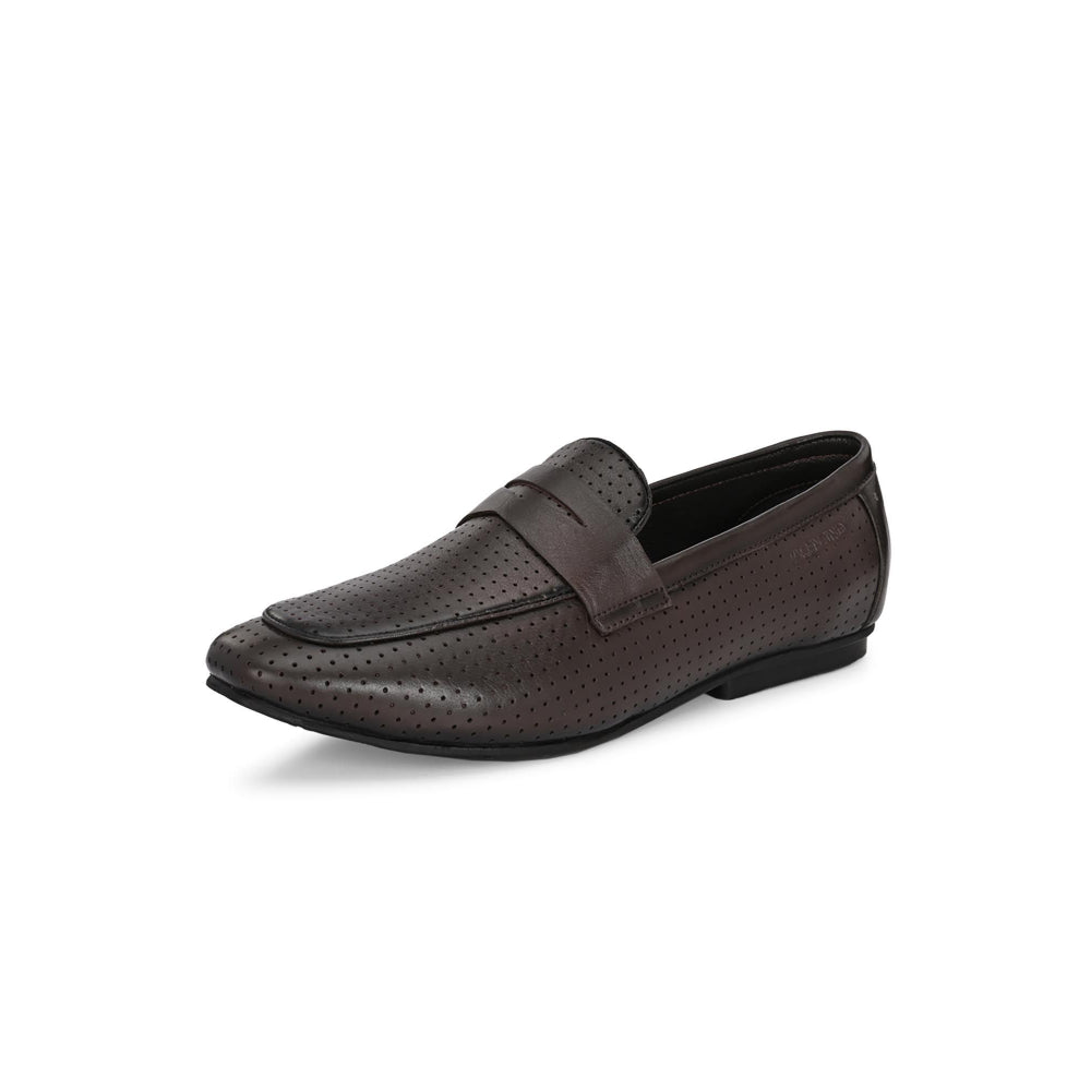 Valentino Mens Leather Casual Loafers - Brown