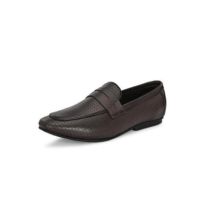 Valentino Mens Leather Casual Loafers - Brown