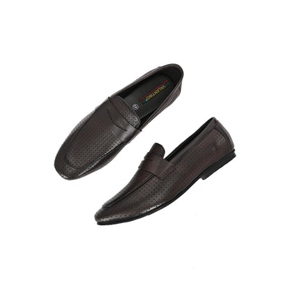 Valentino Mens Leather Casual Loafers - Brown