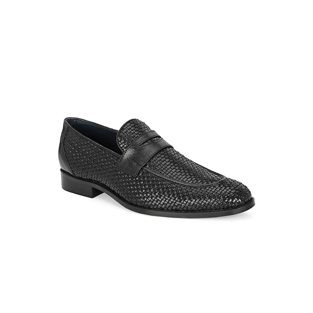 Valentino Mens Leather Casual Loafers - Black