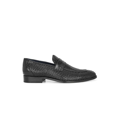 Valentino Mens Leather Casual Loafers - Black