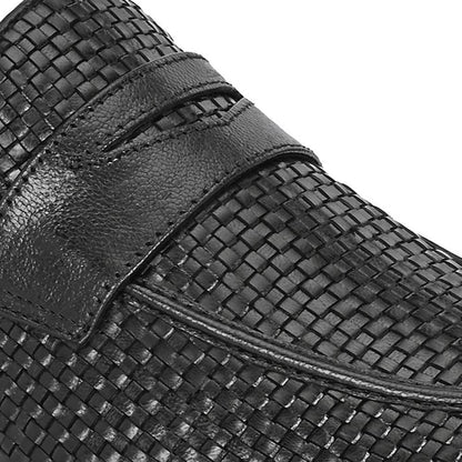 Valentino Mens Leather Casual Loafers - Black
