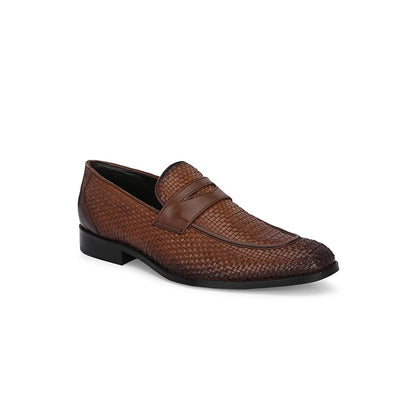 Valentino Mens Leather Casual Loafers - Brown