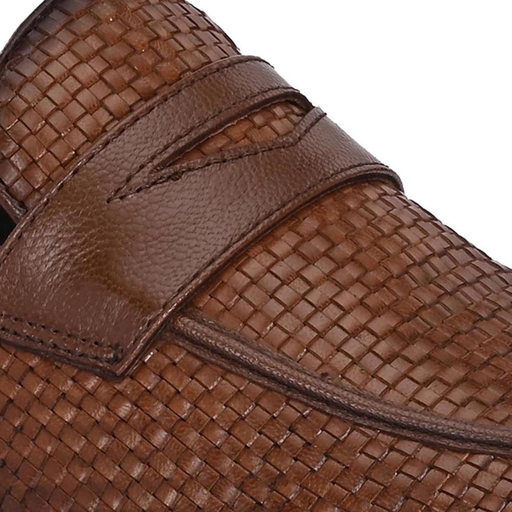 Valentino Mens Leather Casual Loafers - Brown
