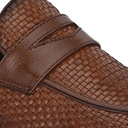 Valentino Mens Leather Casual Loafers - Brown