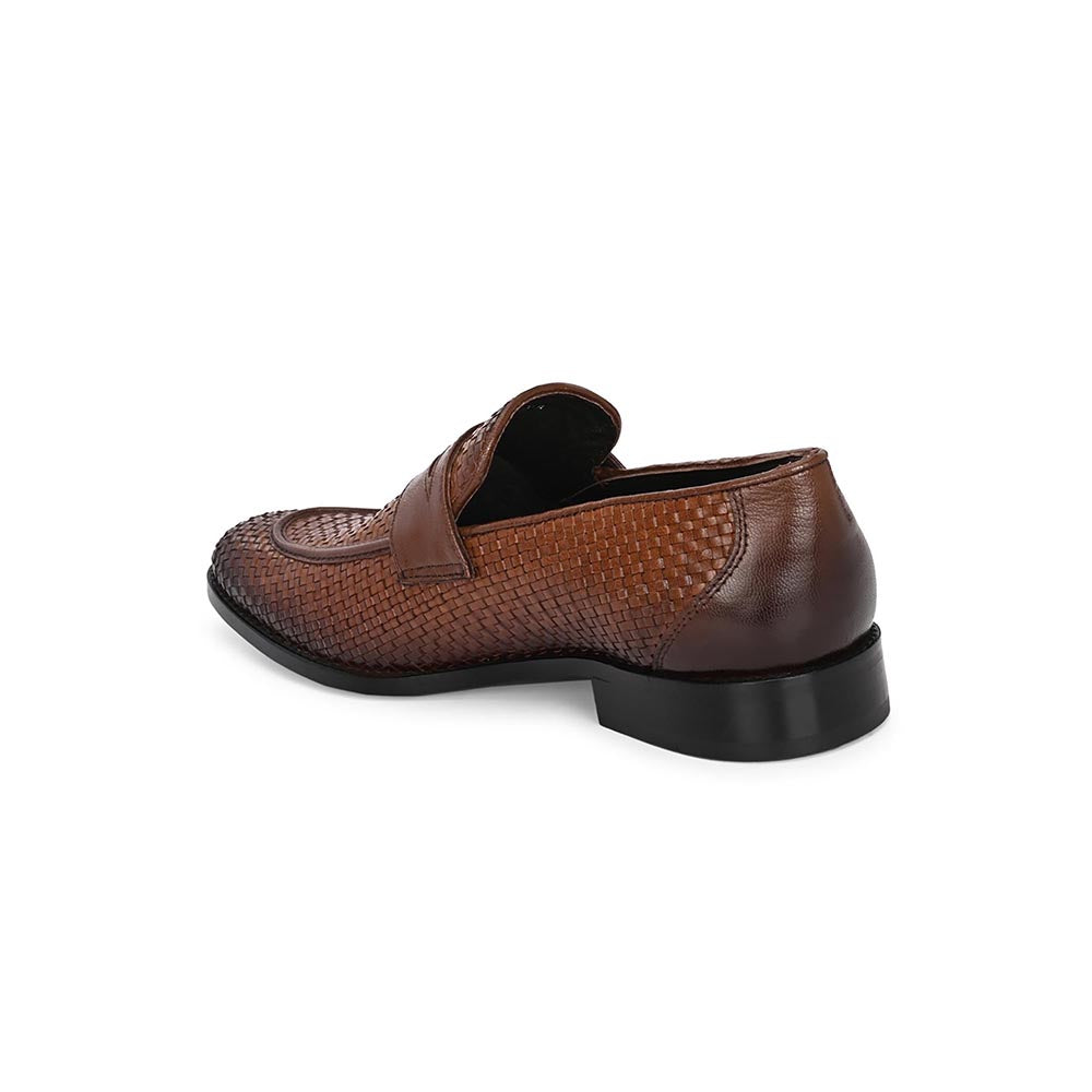 Valentino Mens Leather Casual Loafers - Brown