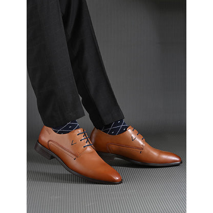 Valentino Mens Leather Formal Derbies - Tan