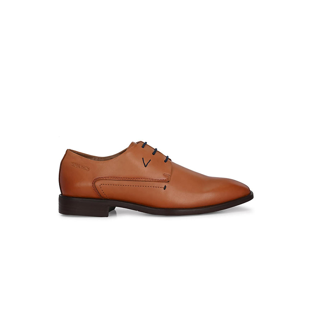 Valentino Mens Leather Formal Derbies - Tan