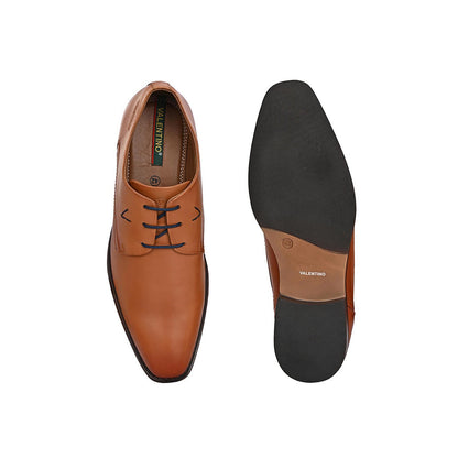 Valentino Mens Leather Formal Derbies - Tan