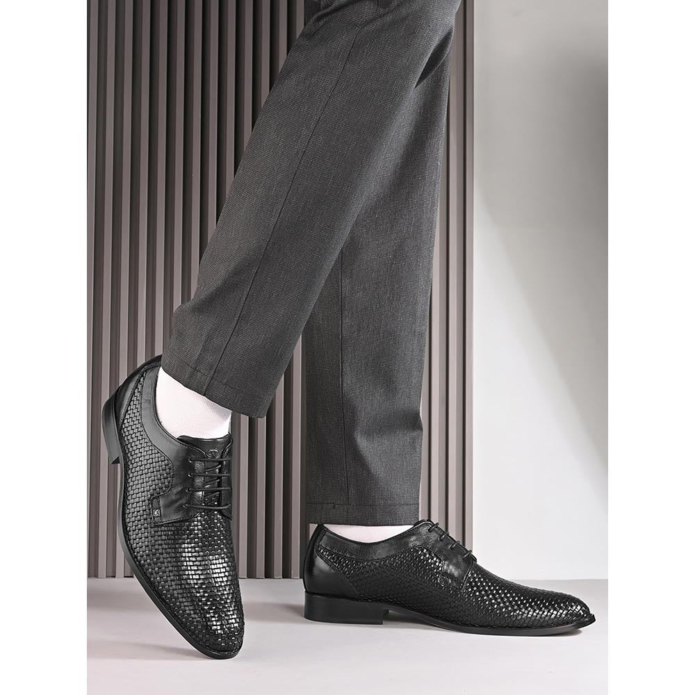 Valentino Mens Leather Formal Derbies - Black