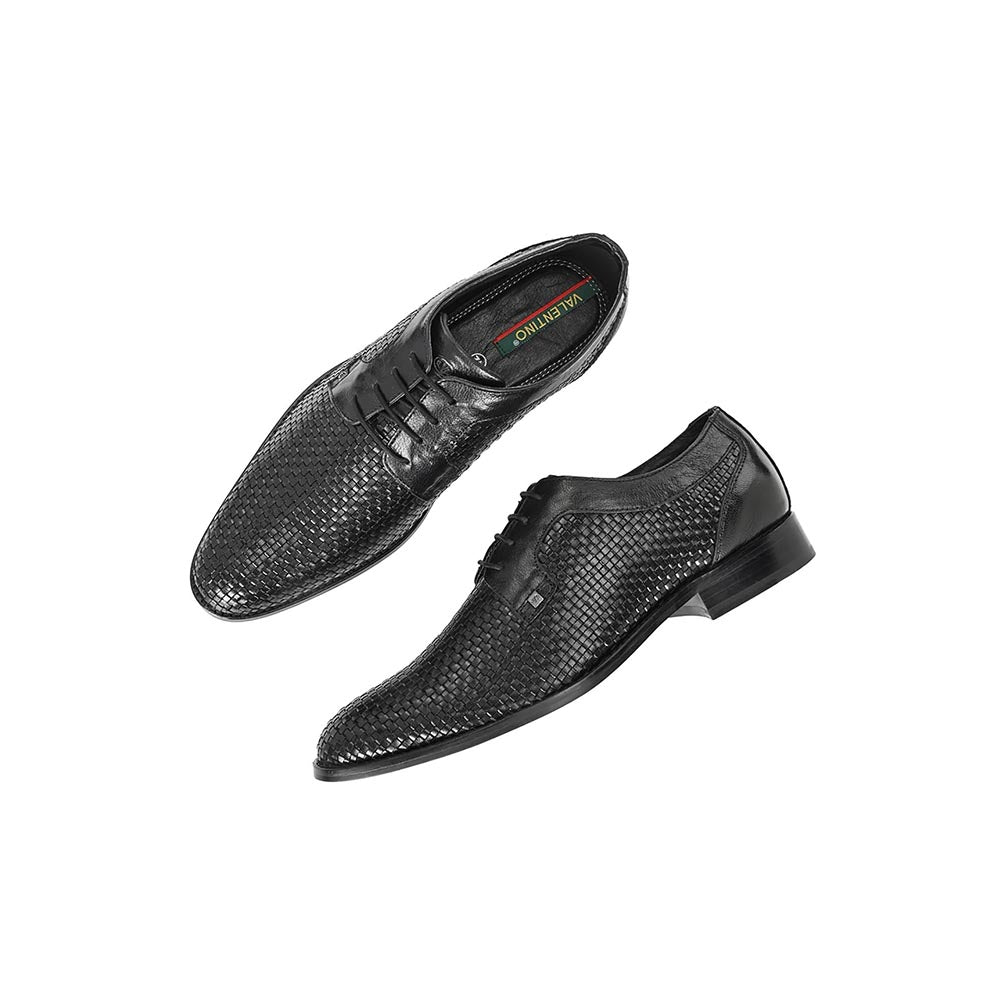 Valentino Mens Leather Formal Derbies - Black